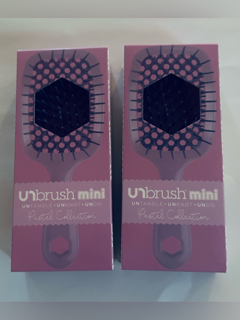 New 2 UNbrushes Mini Purple Pastel UNtangle UNknot UNdo Brushes Brush